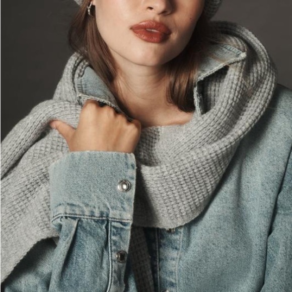 Anthropologie Daily Practice NWT The Elsie Waffle-Knit Oversized Scarf - Picture 2 of 6